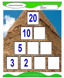 Çıkarma Pramidi Çalışma Sayfaları